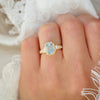 Emerald Cut Blue Diamond Astra Ring