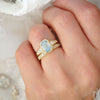 Emerald Cut Blue Diamond Astra Ring