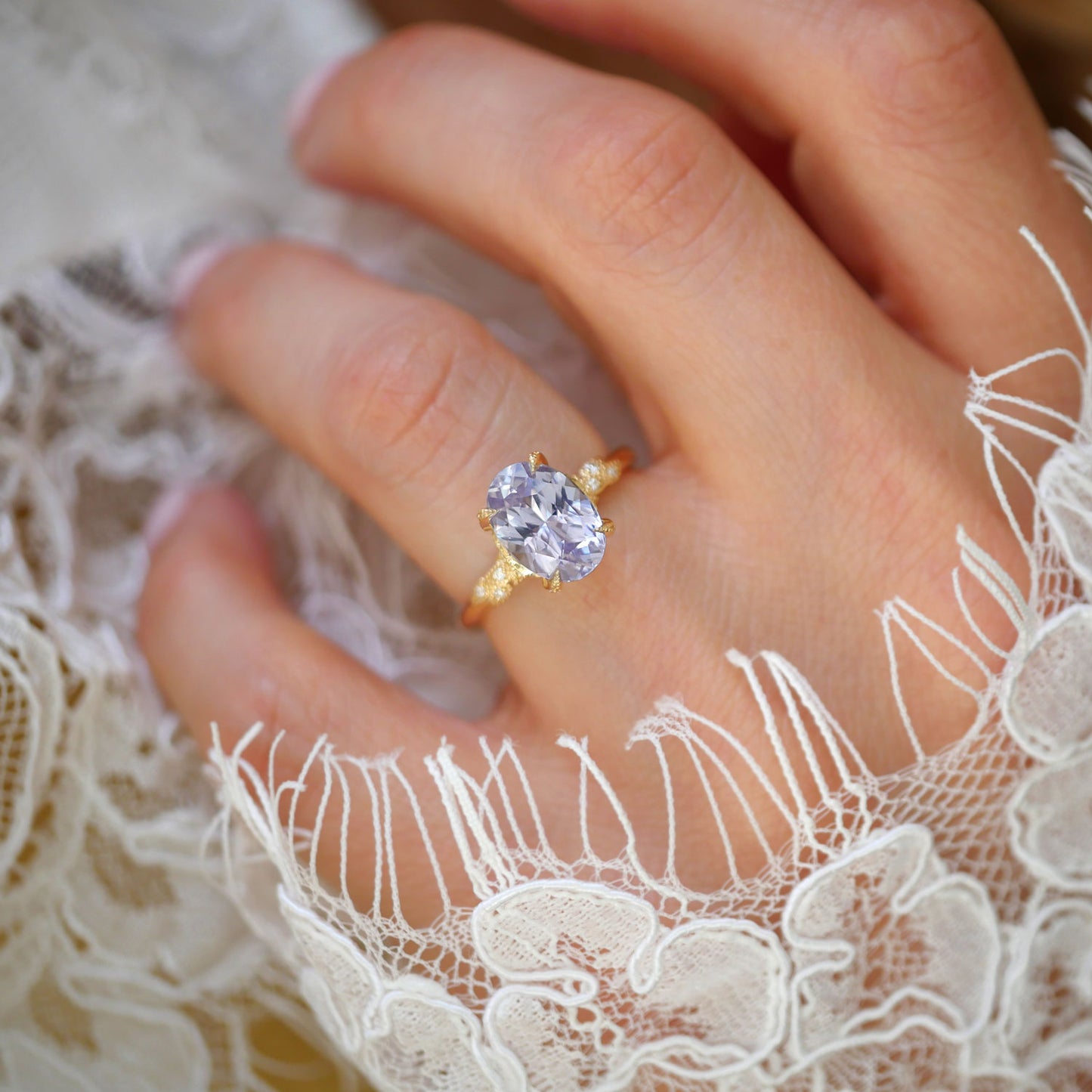 Oval Lilac Sapphire Wild Vine Ring