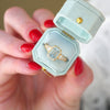 Emerald Cut Blue Diamond Astra Ring