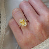 Yellow Sapphire Deco Emerald & Pear Diamond Mosaic Ring