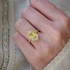 Yellow Sapphire Deco Emerald & Pear Diamond Mosaic Ring