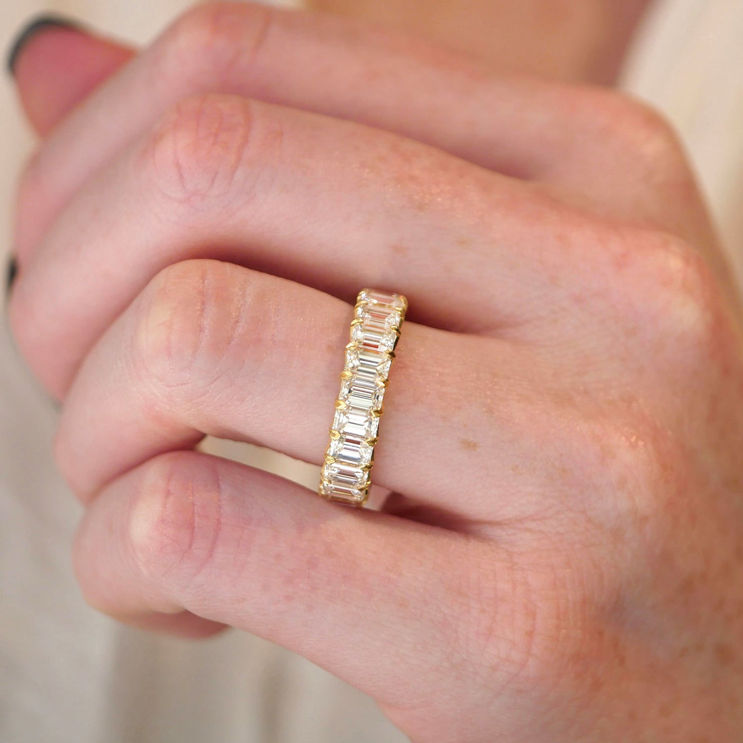 Emerald Cut Diamond Eternity Band