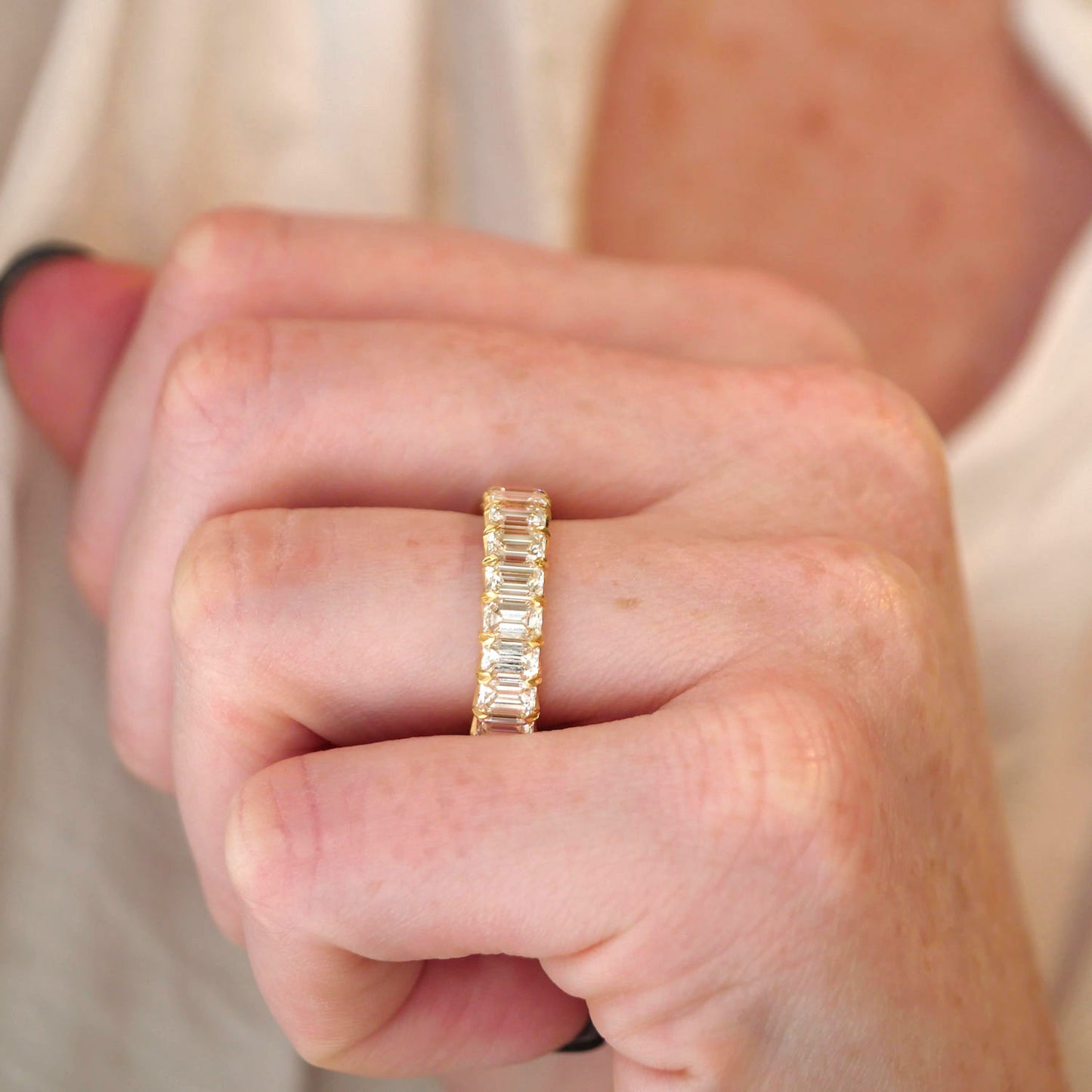 Emerald Cut Diamond Eternity Band