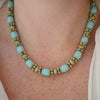 Gold and Turquoise Bead Necklace