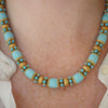 Gold and Turquoise Bead Necklace