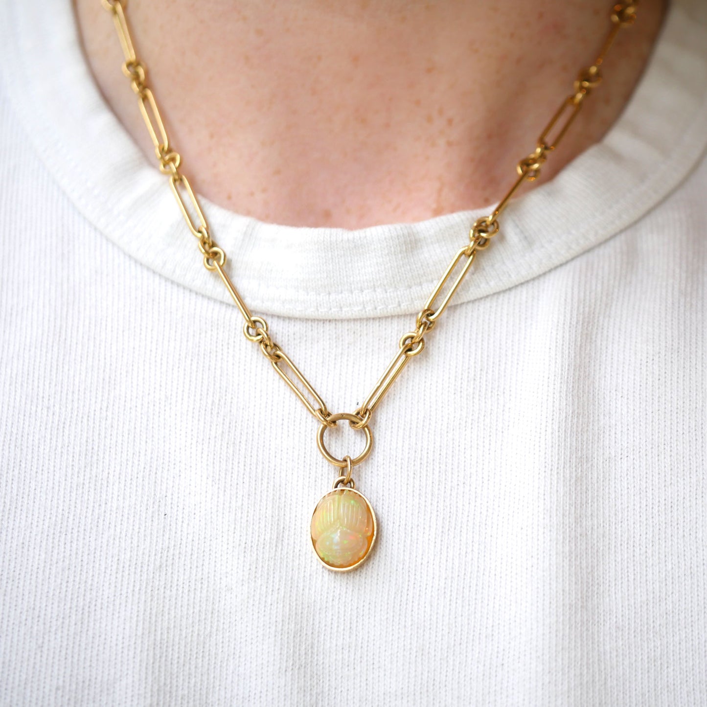Opal Scarab Necklace