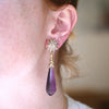 Vintage Amethyst and Diamond Pendant Earrings