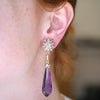 Vintage Amethyst and Diamond Pendant Earrings