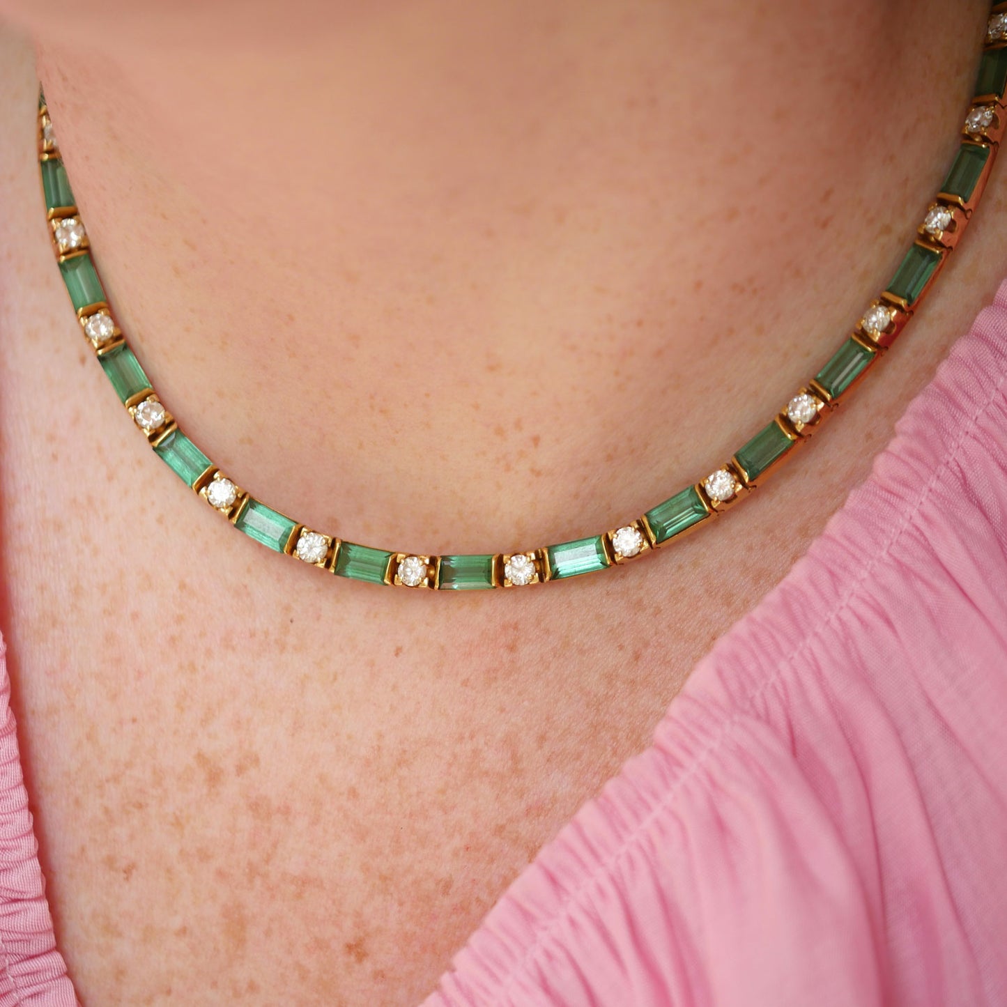 Vintage Tourmaline and Diamond Necklace