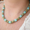 Gold and Turquoise Bead Necklace