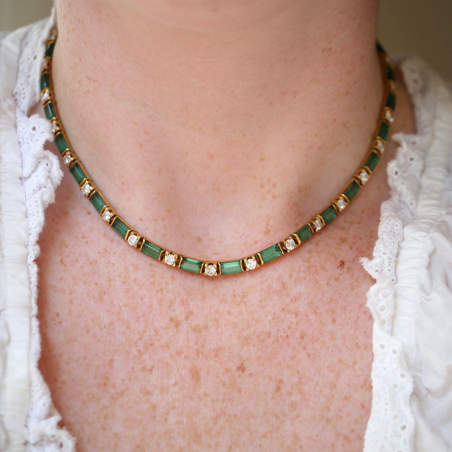 Vintage Tourmaline and Diamond Necklace