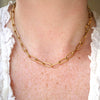 14K Gold Paperclip Link Necklace