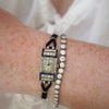 Platinum Hexagon Tennis Bracelet
