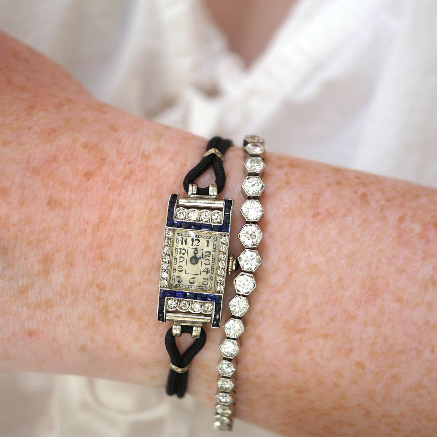 Antique Diamond and Sapphire Watch