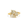 Pear & Cushion Champagne Diamond Trio Cluster Ring