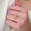 Pear & Cushion Champagne Diamond Trio Cluster Ring