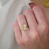 Pear & Cushion Champagne Diamond Trio Cluster Ring