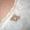 Striking Art Deco Geometric Ruby, Diamond & Pearl Pendant