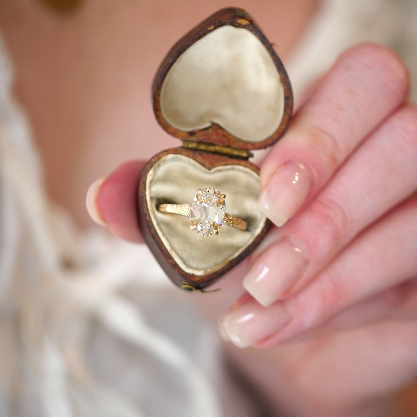 Moonflower Oval Champagne Diamond Ring