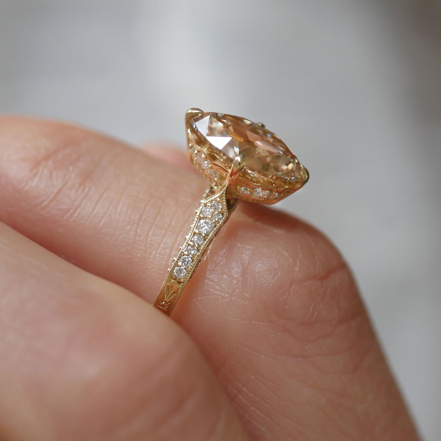 Starfall Champagne Marquise Diamond Ring