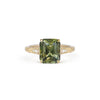 4.13 ctw Plumeria Green Radiant Cut Diamond Ring