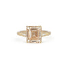 Plumeria Champagne Emerald Cut Diamond Ring