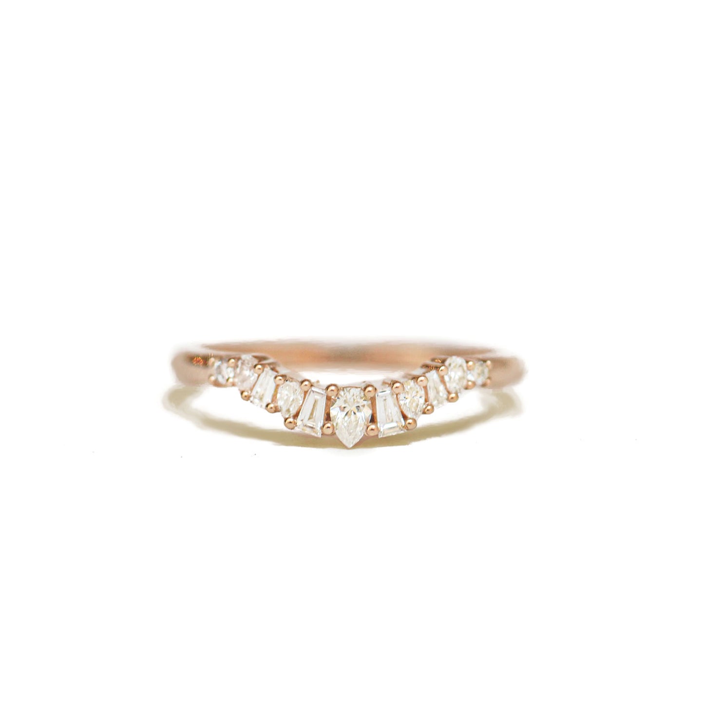 Pear & Baguette Diamond Mosaic Contour Band