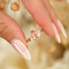 Custom Peach Pear Shaped Sapphire Engagement Ring