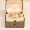 Custom Peach Pear Shaped Sapphire Engagement Ring