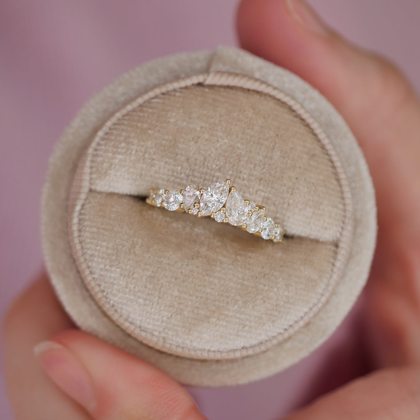 Pear & Marquise Firework Diamond Mosaic Band