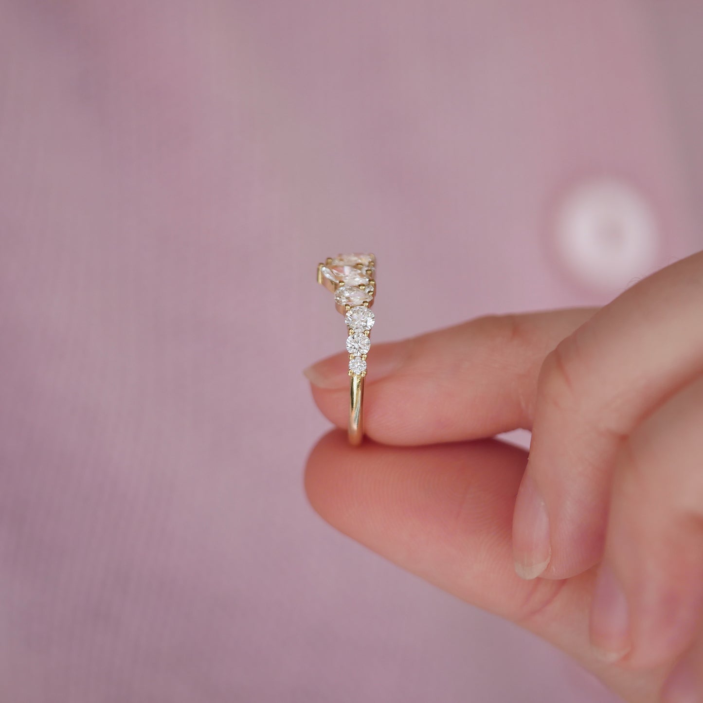 Pear & Marquise Firework Diamond Mosaic Band