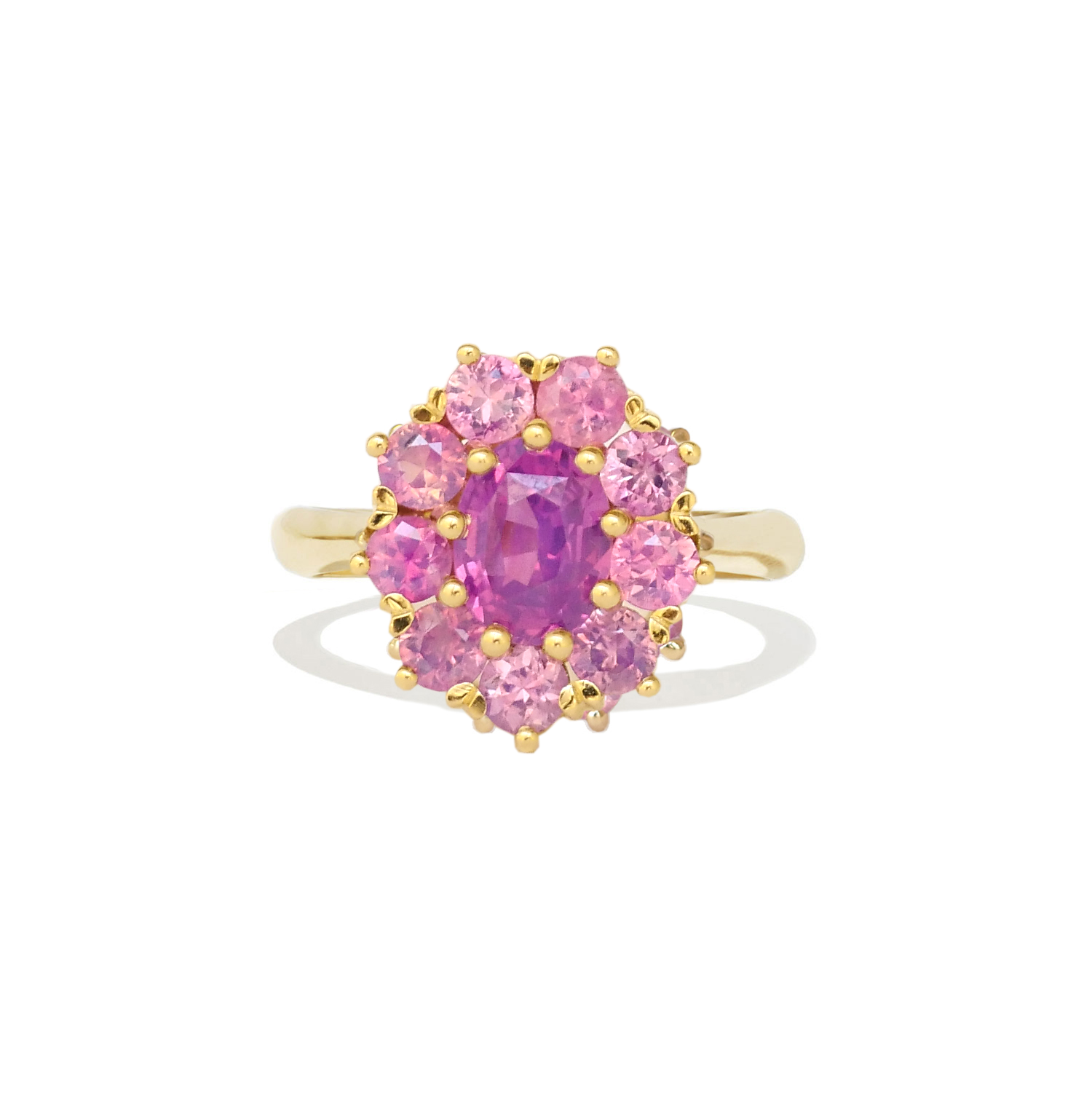 Opalescent Pink Cluster Ring