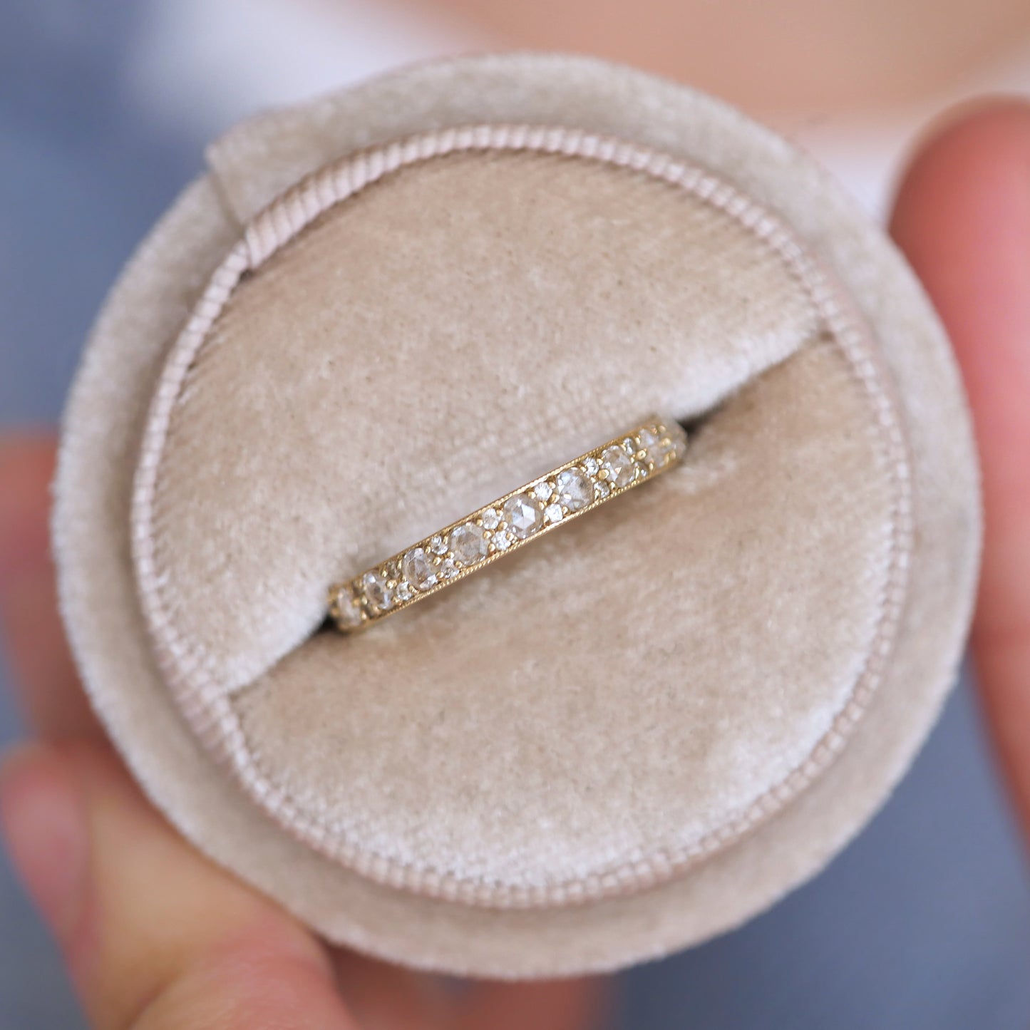 Rose Cut & Round Milgrain Diamond Mosaic Ring