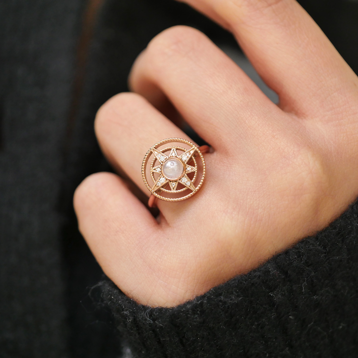 Rose Gold Compass Ring