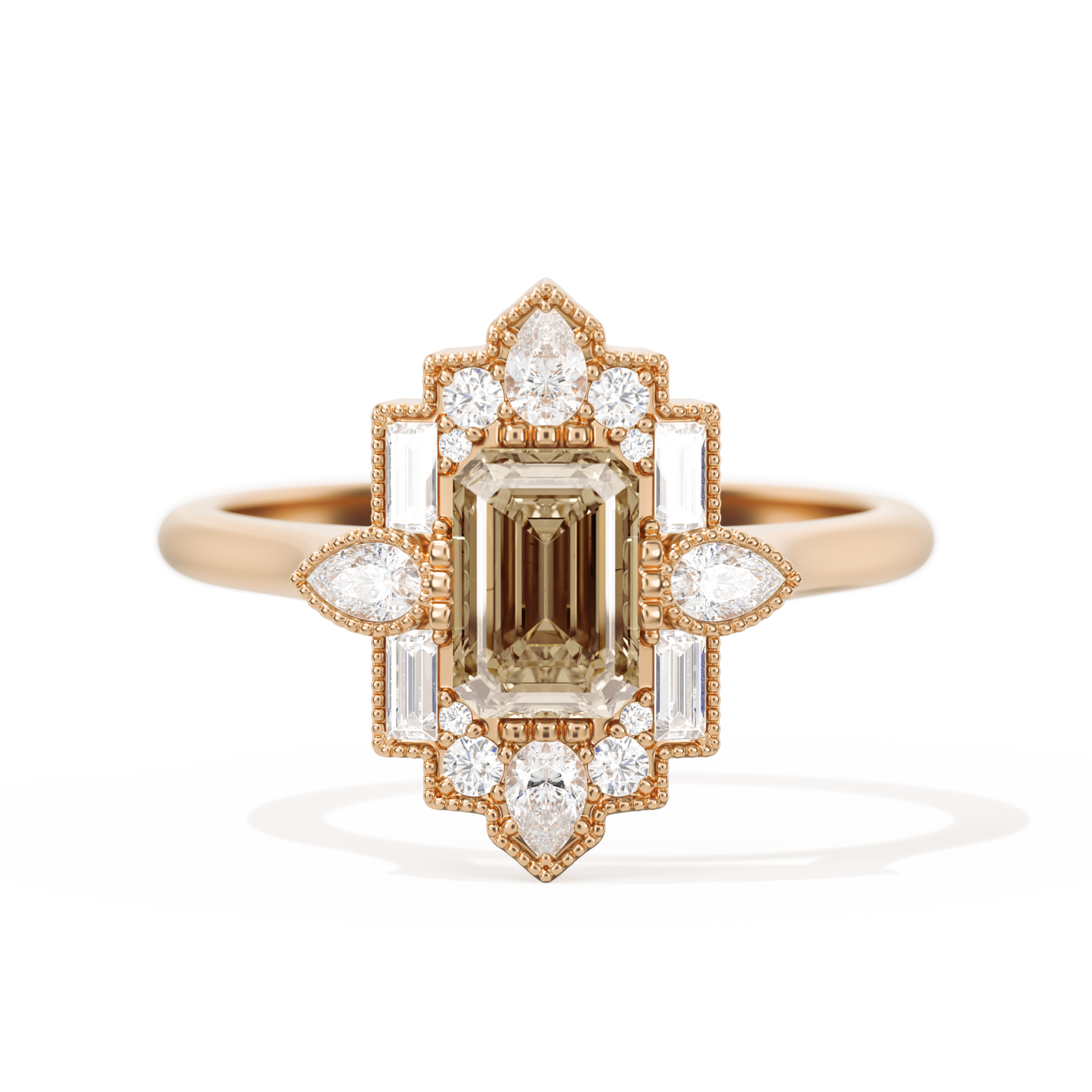 Pear Deco with 6x4 Emerald Cut