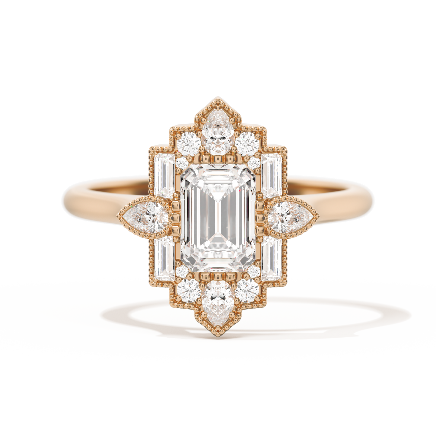 Pear Deco with 6x4 Emerald Cut