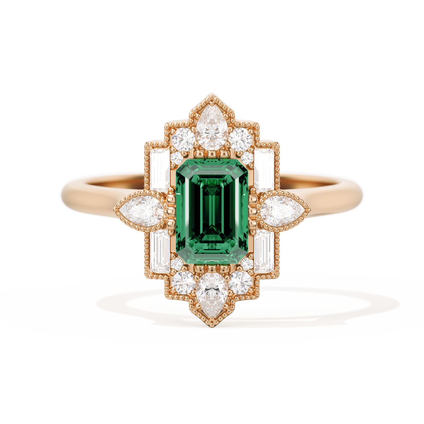 Pear Deco with 6x4 Emerald Cut