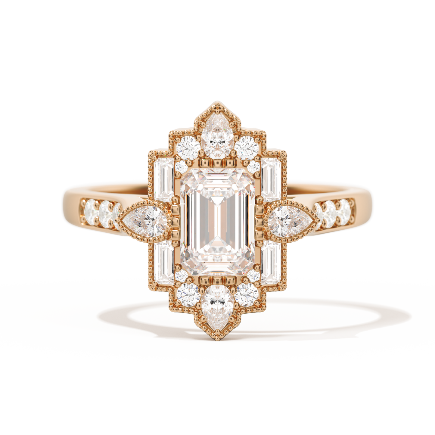 Pear Deco with 6x4 Emerald Cut