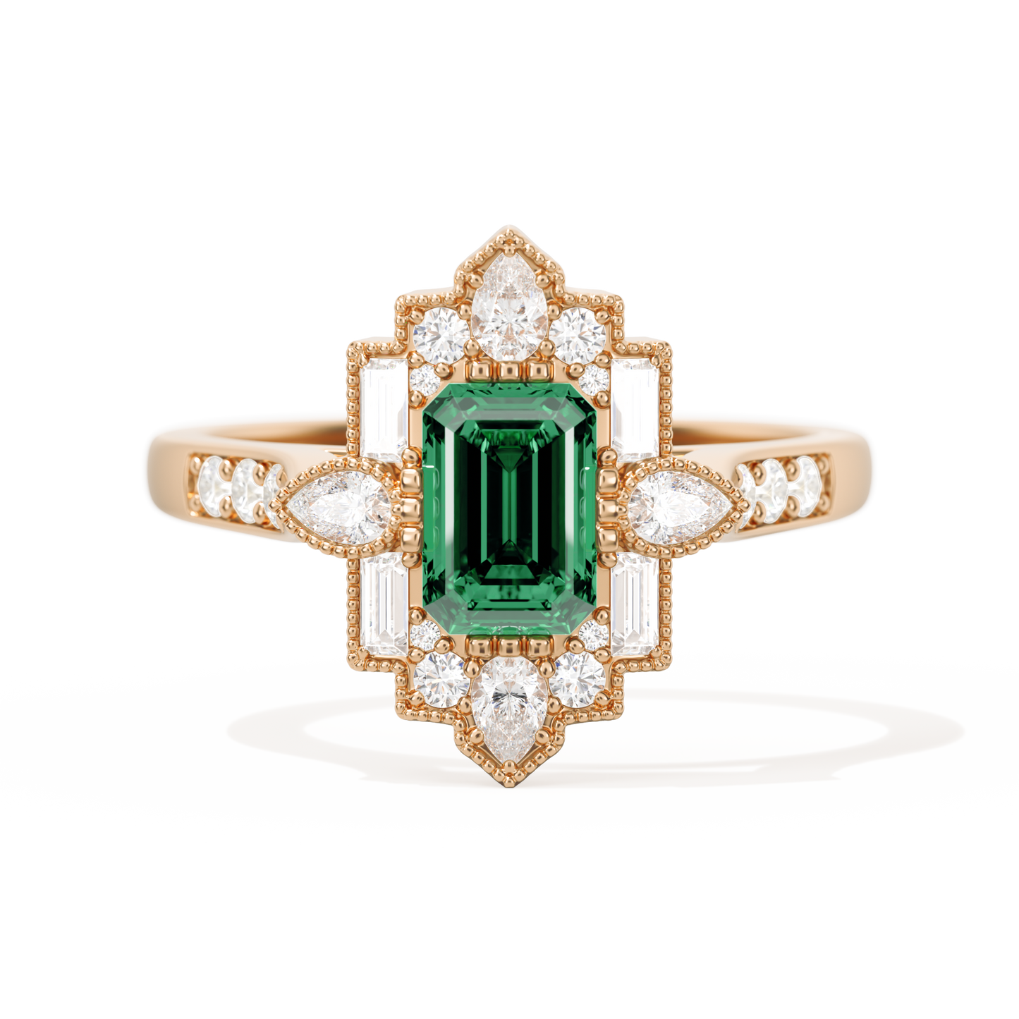 Pear Deco with 6x4 Emerald Cut