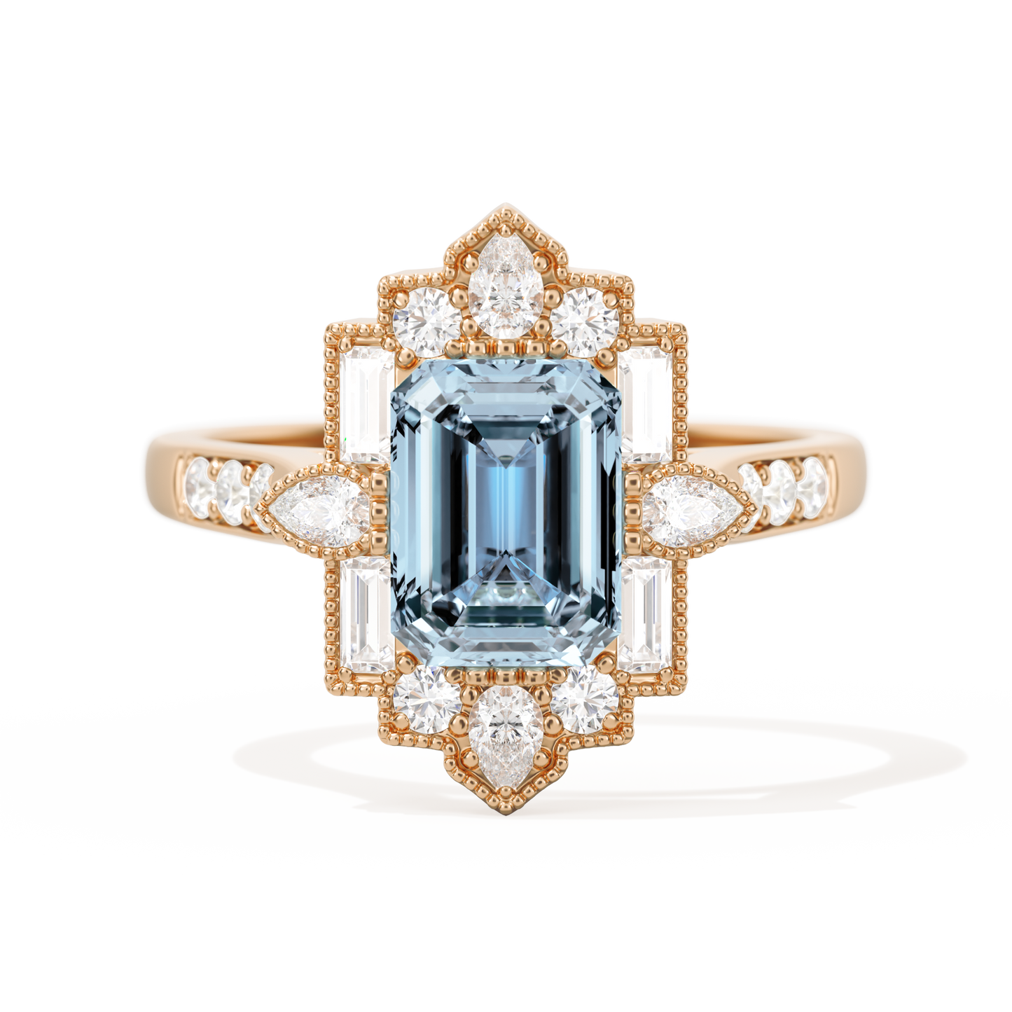 Pear Deco with 8x6 Emerald Cut