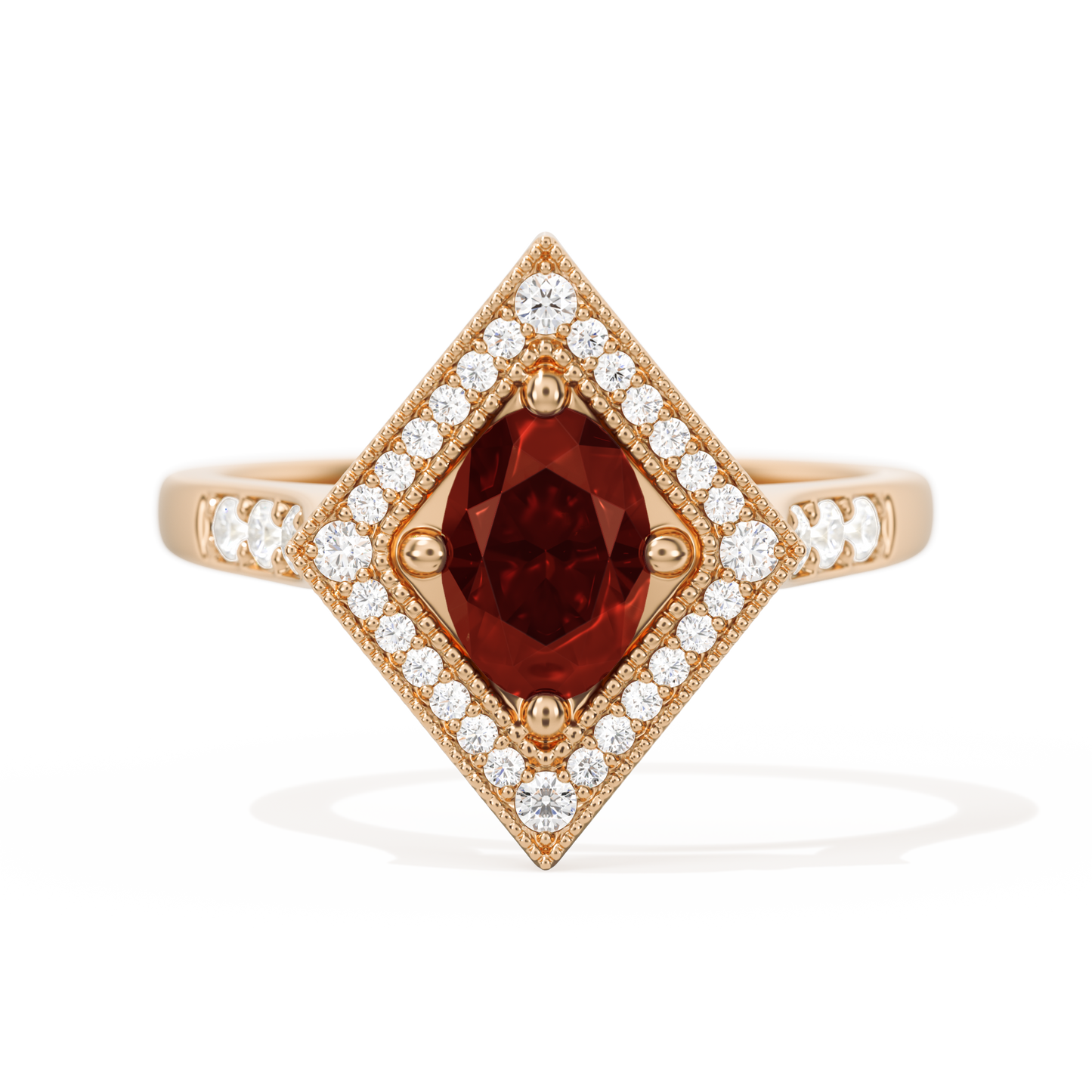 Diamond Shape Halo Oval