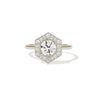 Round Brilliant Cut Hexagon Shape Mosaic Ring