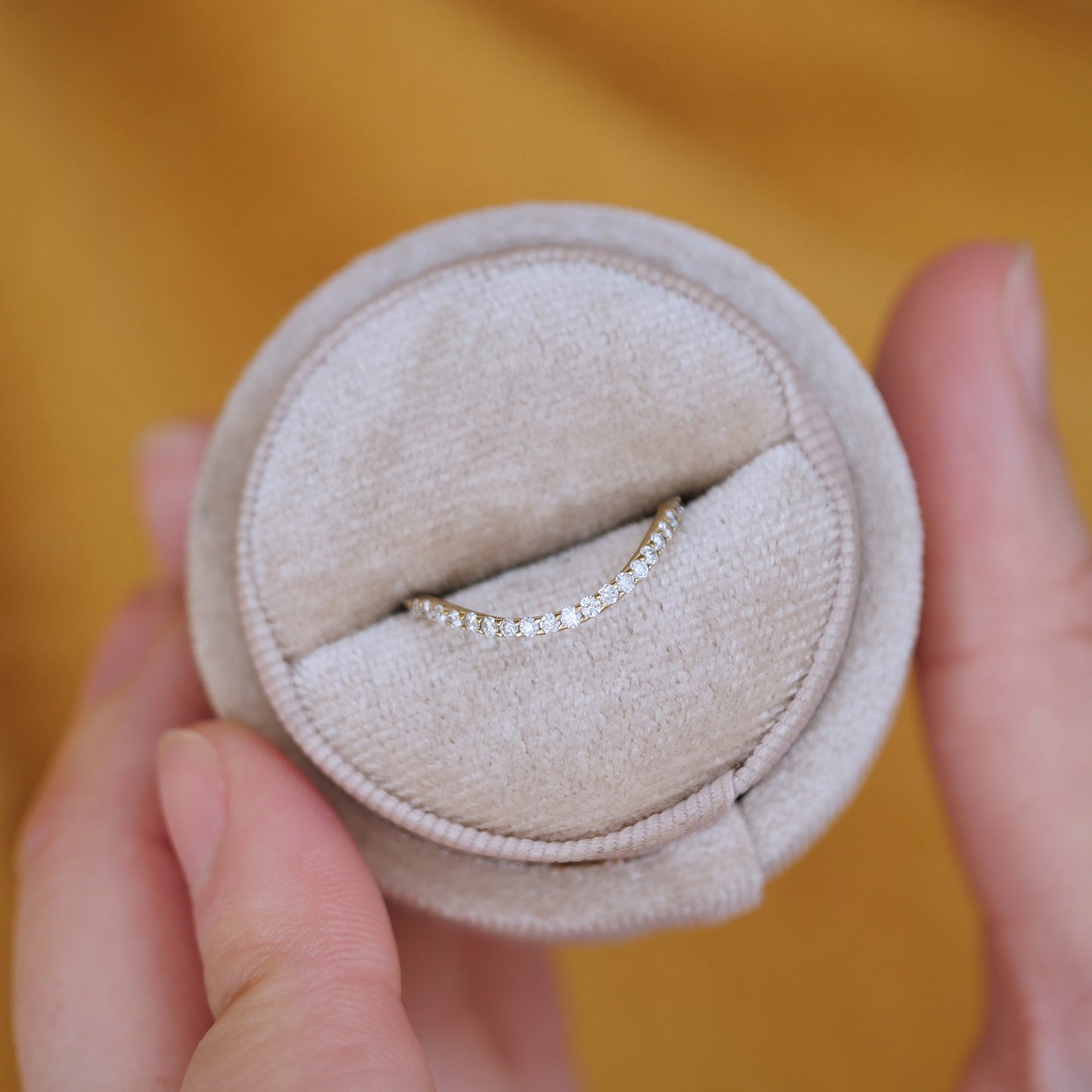 Round Pave Contour Band