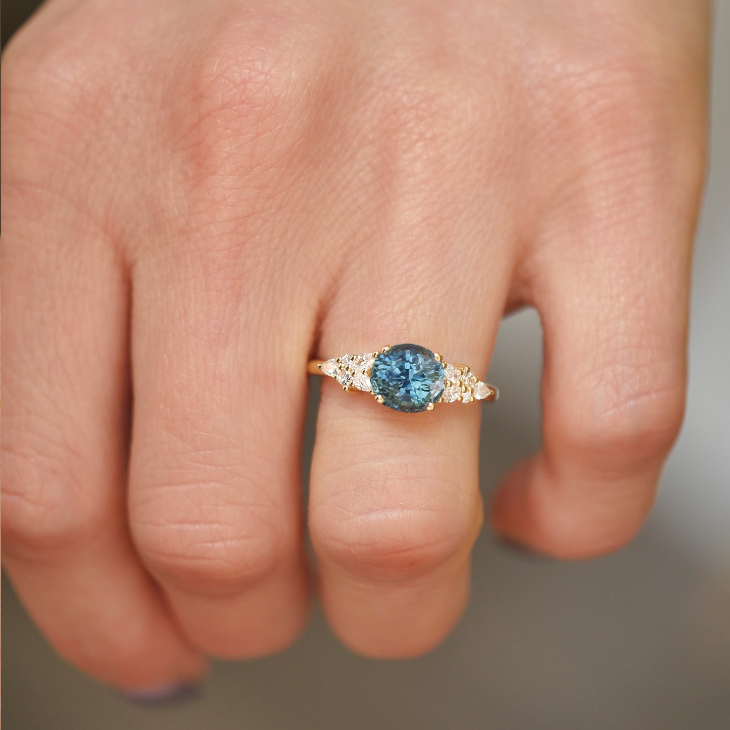 Teal Montana Sapphire Nouveau Ring