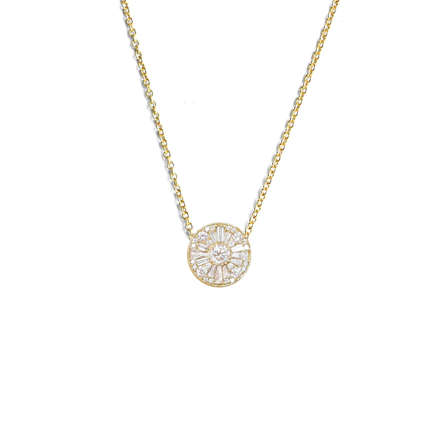 Round Shape Brilliant Cut Diamond Mosaic Pendant