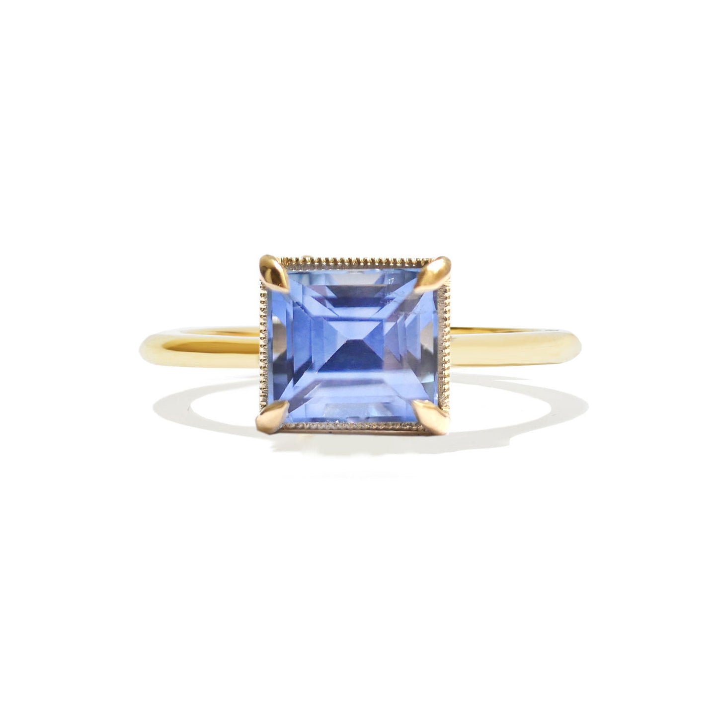 Carre Sapphire East West Solitaire Ring