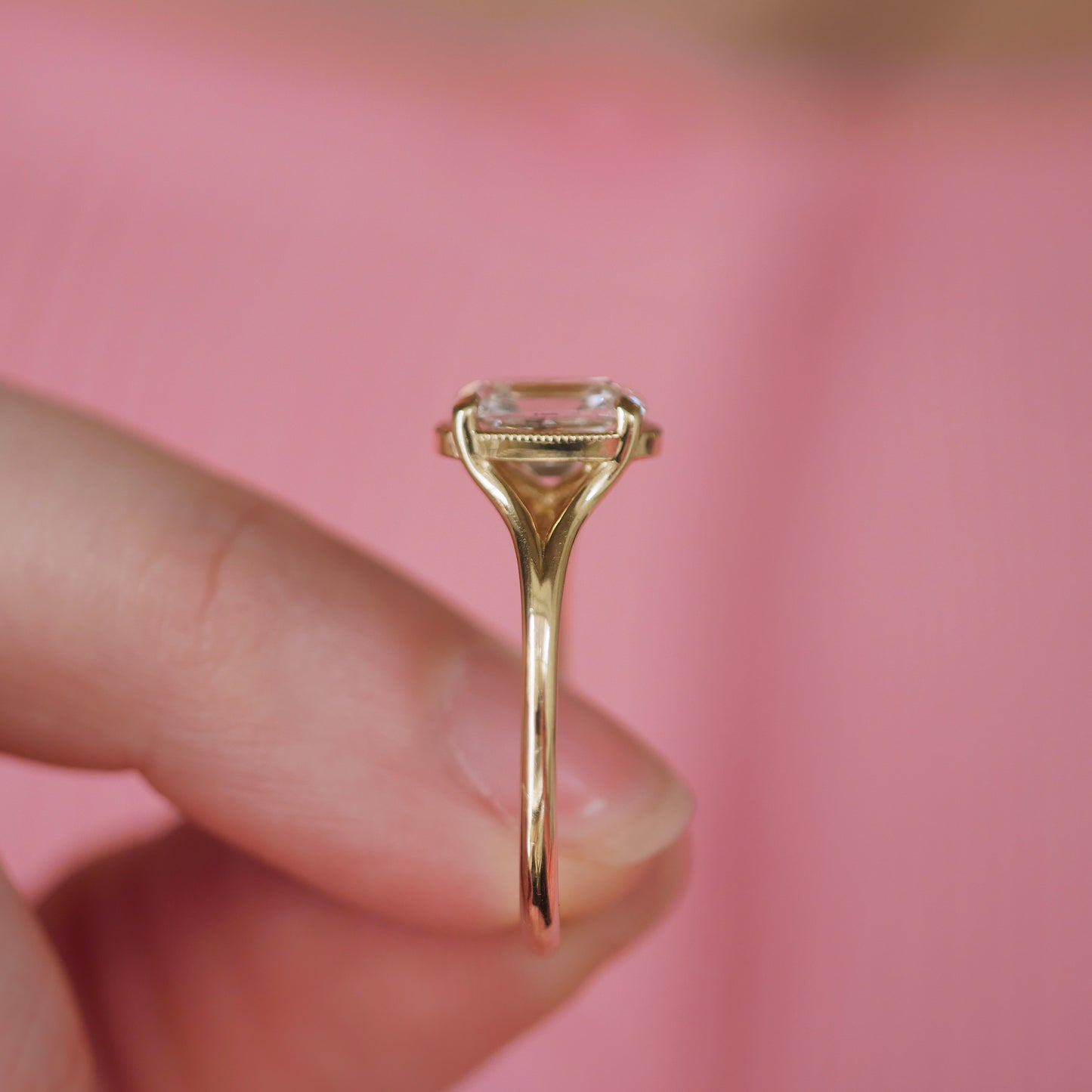 Split Shank Elongated Antique Cushion Cut Solitaire