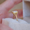 Split Shank Emerald Cut Diamond Solitaire