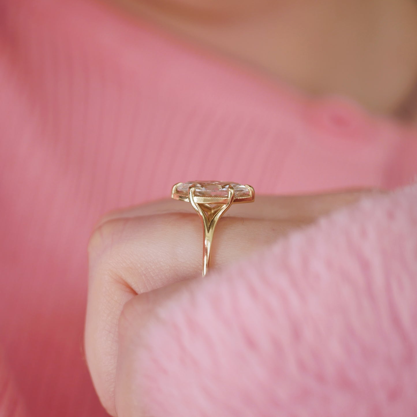 Split Shank Marquise Diamond Solitaire